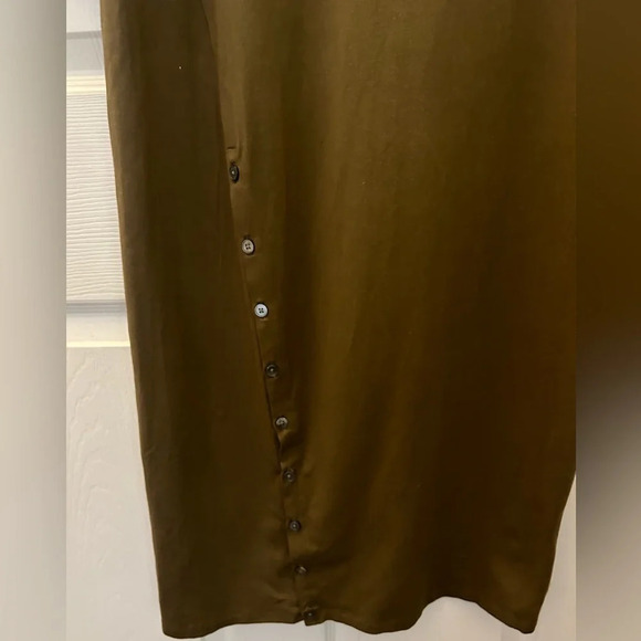 Theory 3/4 Sleeve Button Front Hem Midi Dress Ranmire Knit Modal  small - Picture 5 of 7